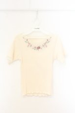 画像1: axes femme / スカラップ×刺繍リブプルオーバー M 生成り O-26-07-24-014-AX-TO-IG-OS (1)