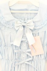画像2: metamorphose / 丸襟シャーリング両山フリルブラウス サイズ1 サックス O-26-07-24-002-ME-BL-IG-OS (2)