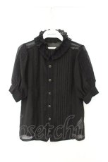 画像1: axes femme / 襟レース使いブラウス M クロ O-26-07-24-019-AX-BL-IG-OS (1)