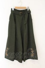 画像1: axes femme / ベルト付き裾刺繍ワイドパンツ M カーキ O-26-07-26-034-AX-PA-OW-OS (1)