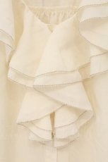 画像2: axes femme / ピコミシンフリル襟ブラウス M キナリ O-26-07-26-1033-AX-BL-OW-OS (2)