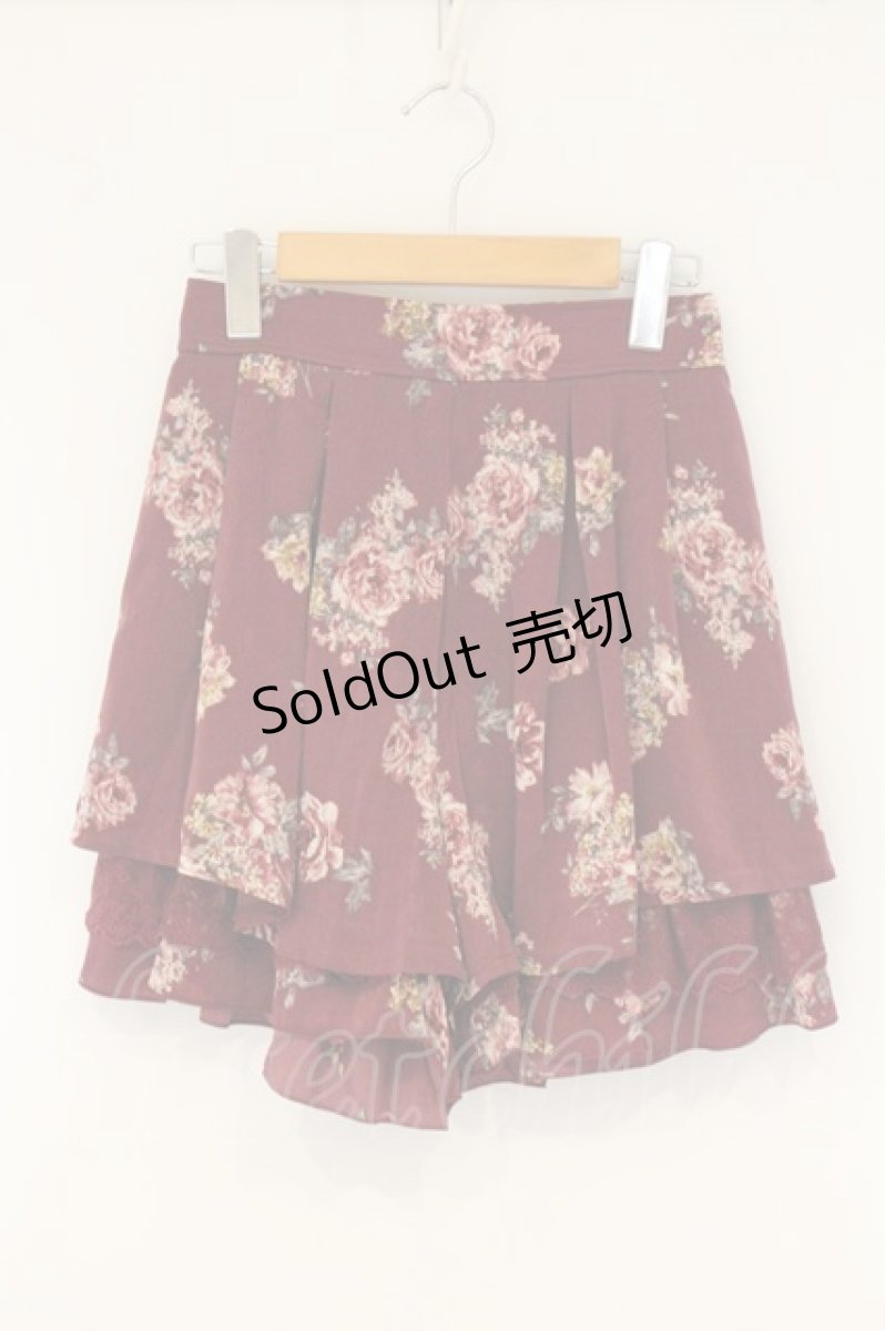 画像1: axes femme POETIQUE / ローズプリントキュロット M ワイン O-26-07-26-1038-AX-SK-OW-ZI (1)