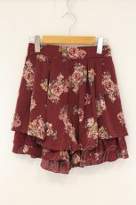 画像1: axes femme POETIQUE / ローズプリントキュロット M ワイン O-26-07-26-1038-AX-SK-OW-OS (1)