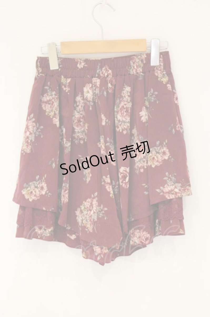 画像3: axes femme POETIQUE / ローズプリントキュロット M ワイン O-26-07-26-1038-AX-SK-OW-ZI (3)