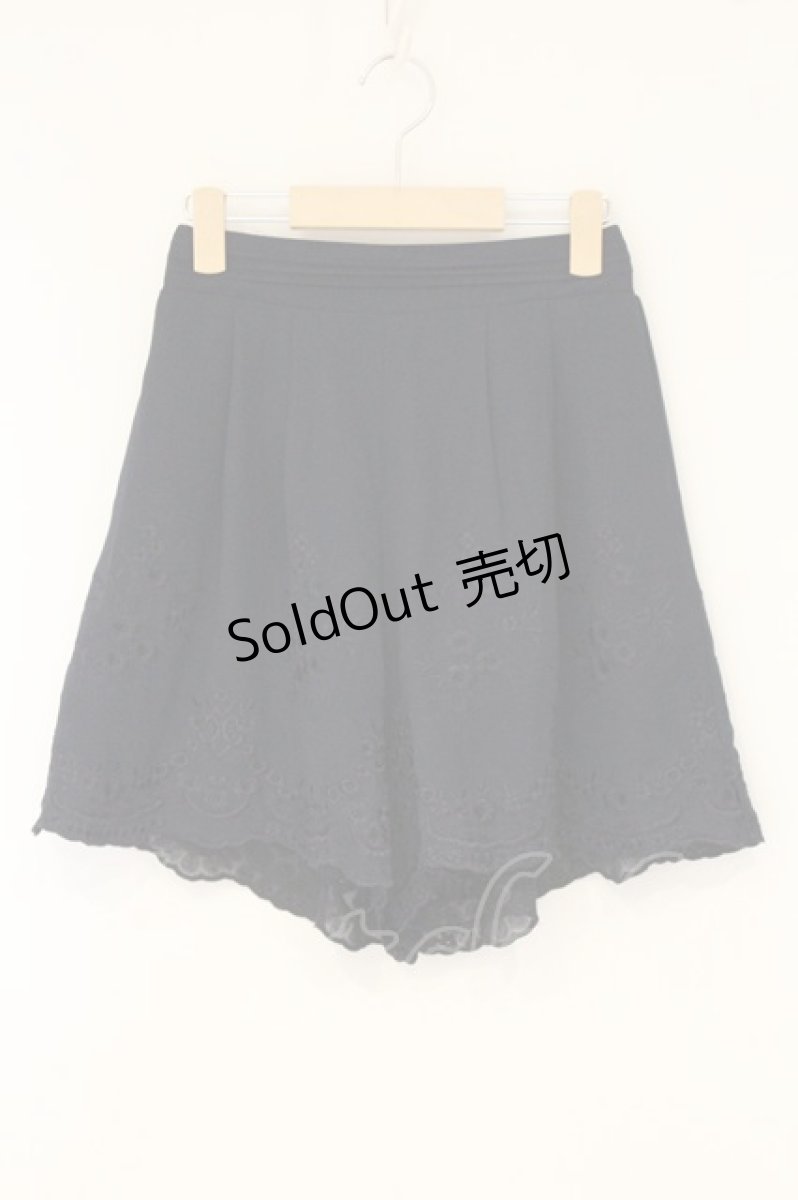 画像1: axes femme POETIQUE / ウエストタック刺繍キュロット M ネイビー O-26-07-26-1039-AX-SK-OW-ZI (1)
