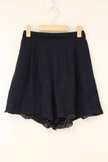 画像1: axes femme POETIQUE / ウエストタック刺繍キュロット M ネイビー O-26-07-26-1039-AX-SK-OW-OS (1)