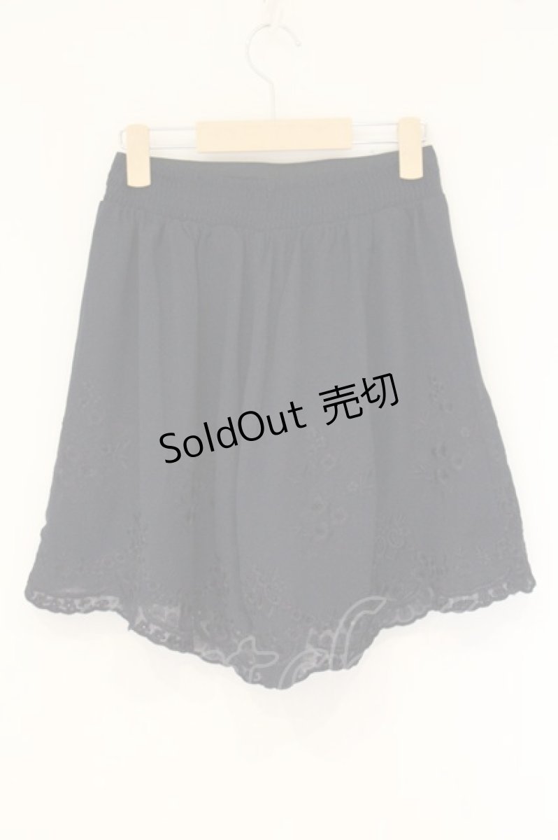 画像3: axes femme POETIQUE / ウエストタック刺繍キュロット M ネイビー O-26-07-26-1039-AX-SK-OW-ZI (3)