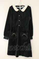 画像1: axes femme POETIQUE / ポケット刺繍ベロアワンピース M グリーン O-26-07-26-1048-AX-OP-OW-OS (1)