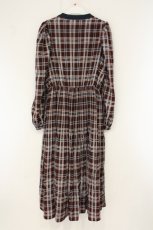 画像3: axes femme POETIQUE / 配色チェックワンピース M ワイン O-26-07-26-1005-AX-OP-OW-OS (3)