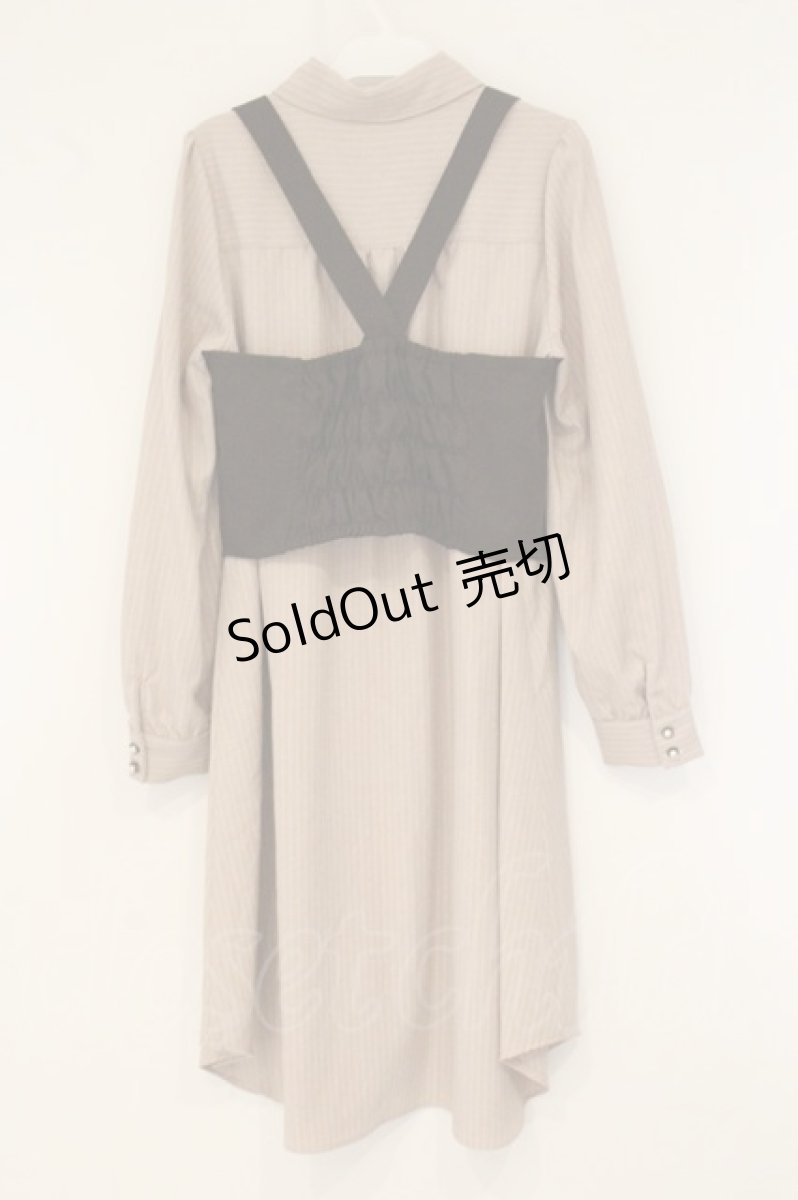 画像3: axes femme POETIQUE / ビスチェ付きシャツワンピ M ピンク×ブラウン O-26-07-26-1053-AX-OP-OW-OS (3)