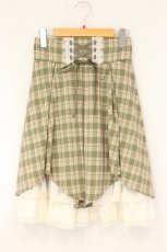 画像1: axes femme POETIQUE / レースアップイレヘムスカート M グリーン O-26-07-26-1054-AX-SK-OW-OS (1)