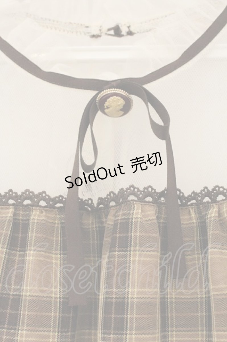 画像2: axes femme POETIQUE / チェックティアードロングワンピース M ブラウン O-26-07-26-1057-AX-OP-OW-ZI (2)