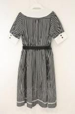 画像3: axes femme POETIQUE / マリンストライプシャツワンピース M クロ O-26-07-26-1006-AX-OP-OW-OS (3)