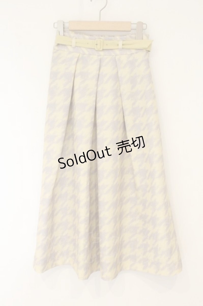 画像1: an another angelus / ハンドペイント千鳥柄タックスカート  グレー×イエロー O-26-07-26-1065-CA-SK-IG-OS (1)