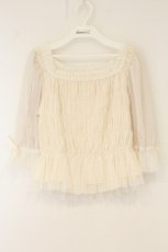 画像1: F&A / シャーリングチュールプルオーバーブラウス  アイボリー O-26-07-26-1076-CA-BL-IG-OS (1)