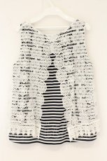 画像3: axes femme / 柄使いアウタータンク M ネイビー×シロ O-26-07-26-1096-AX-TO-IG-OS (3)