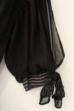 画像2: axes femme POETIQUE / シフォンストライプシャツワンピース M クロ O-26-07-26-1010-AX-OP-OW-OS (2)