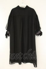 画像3: axes femme POETIQUE / シフォンストライプシャツワンピース M クロ O-26-07-26-1010-AX-OP-OW-OS (3)