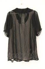 画像3: axes femme / レイヤード風シフォンブラウス M クロ O-26-07-26-1103-AX-BL-IG-OS (3)
