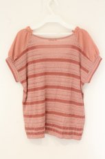 画像3: axes femme / ボーダー編みニットトップス M ピンク O-26-07-26-1105-AX-TO-IG-OS (3)