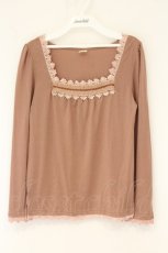 画像1: axes femme / プリーツフリルインナーカットソー M ピンクベージュ O-26-07-26-1107-AX-TO-IG-OS (1)