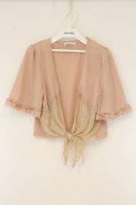 画像1: axes femme / 裾レース半袖ボレロ M ピンク O-26-07-26-1110-AX-TO-IG-OS (1)