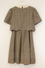 画像3: axes femme POETIQUE / スカラップ襟セットアップ風ワンピース M ブラウン O-26-07-26-1011-AX-OP-OW-OS (3)