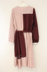 画像3: axes femme POETIQUE / バイカラーシャツワンピース M ピンク×ワイン O-26-07-26-1014-AX-OP-OW-OS (3)