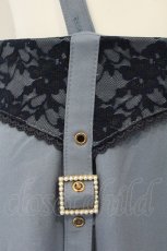 画像2: axes femme POETIQUE / ガーターデザインサス付スカート M ブルー O-26-07-26-1021-AX-SK-OW-OS (2)