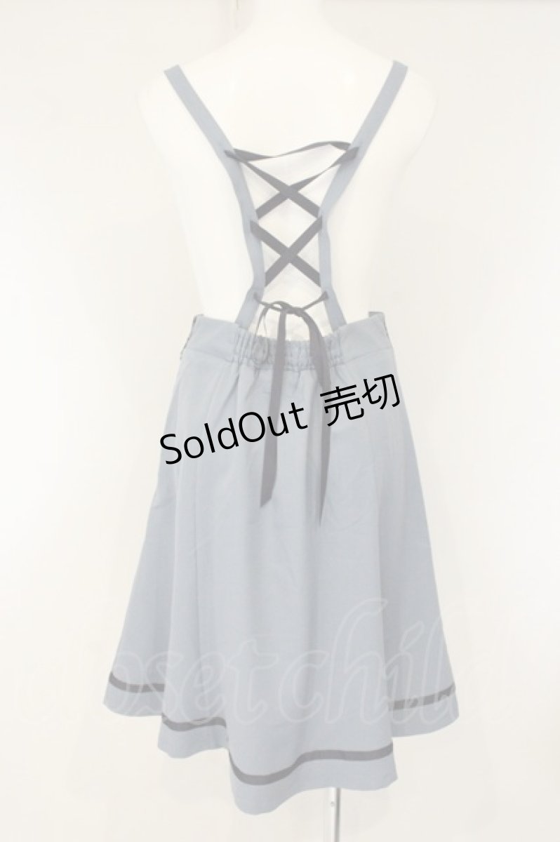 画像3: axes femme POETIQUE / ガーターデザインサス付スカート M ブルー O-26-07-26-1021-AX-SK-OW-OS (3)