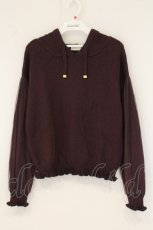 画像1: axes femme / チュール袖ニットパーカー M ワイン O-26-07-26-1032-AX-TO-OW-OS (1)