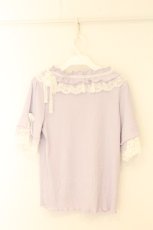画像4: axes femme / フリル×レースリボンプルオーバー F ラベンダー O-26-07-26-006-AX-TO-OW-OS (4)