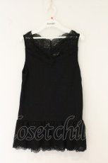 画像1: axes femme / スカラップレースロングタンク M クロ O-26-07-26-008-AX-TO-OW-OS (1)