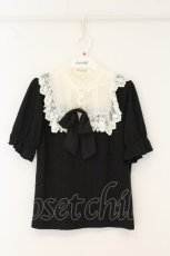 画像1: axes femme / リボンブローチ付リブプルオーバー F クロ O-26-07-26-009-AX-TO-OW-OS (1)