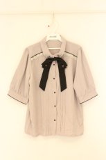 画像1: axes femme / リボン付クロス刺繍ブラウス L ピンク O-26-07-26-010-AX-BL-OW-OS (1)