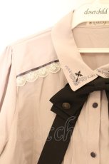 画像2: axes femme / リボン付クロス刺繍ブラウス L ピンク O-26-07-26-010-AX-BL-OW-OS (2)