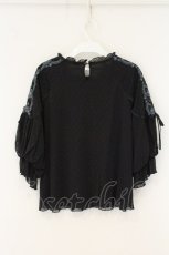 画像3: axes femme / 花レースボリュームパフ袖プルオーバー M クロ O-26-07-26-002-AX-TO-OW-OS (3)