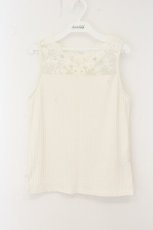 画像1: axes femme / 繊細レースタンクトップ M キナリ O-26-07-26-029-AX-TO-OW-OS (1)