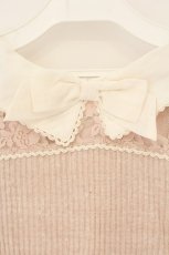 画像4: LIZ LISA / リボンカメオ刺繍ニットトップス  ピンク O-26-07-28-028-LO-TO-IG-OS (4)