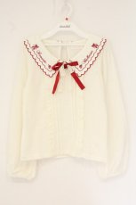 画像1: LIZ LISA / レースリボンシャギートップス  オフシロ×アカ O-26-07-28-029-LO-TO-IG-OS (1)