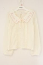 画像1: LIZ LISA / レースリボンシャギートップス  オフシr×ピンク O-26-07-28-030-LO-TO-IG-OS (1)