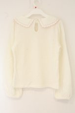 画像4: LIZ LISA / レースリボンシャギートップス  オフシr×ピンク O-26-07-28-030-LO-TO-IG-OS (4)