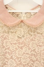 画像2: LIZ LISA / 起毛レース切り替えワンピース  ピンクベージュ O-26-07-28-005-LO-OP-IG-OS (2)