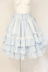 画像1: metamorphose / Dress up はしごレースハイウエストスカート 1 サックス O-26-07-28-060-ME-SK-OW-OS (1)