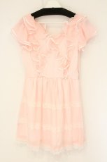画像4: Swankiss / シフォンフリルワンピース  ピンク O-26-07-28-075-LO-OP-IG-OS (4)