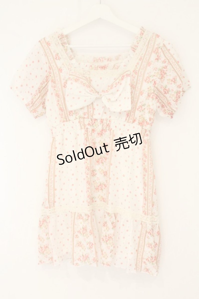 画像1: DearMyLove / スカーフ柄ワンピース  オフシロ O-26-07-28-080-GO-OP-IG-OS (1)