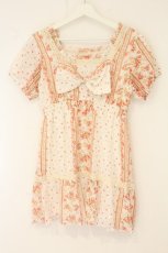画像1: DearMyLove / スカーフ柄ワンピース  オフシロ O-26-07-28-080-GO-OP-IG-OS (1)