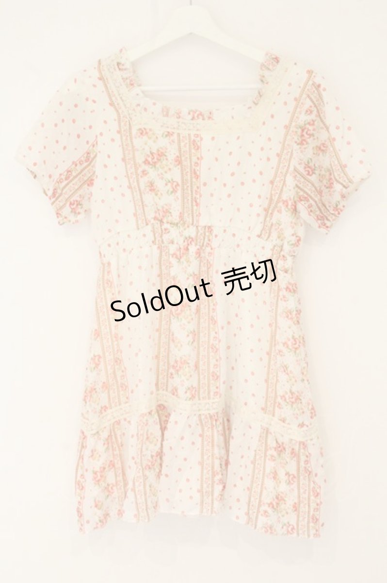 画像4: DearMyLove / スカーフ柄ワンピース  オフシロ O-26-07-28-080-GO-OP-IG-OS (4)