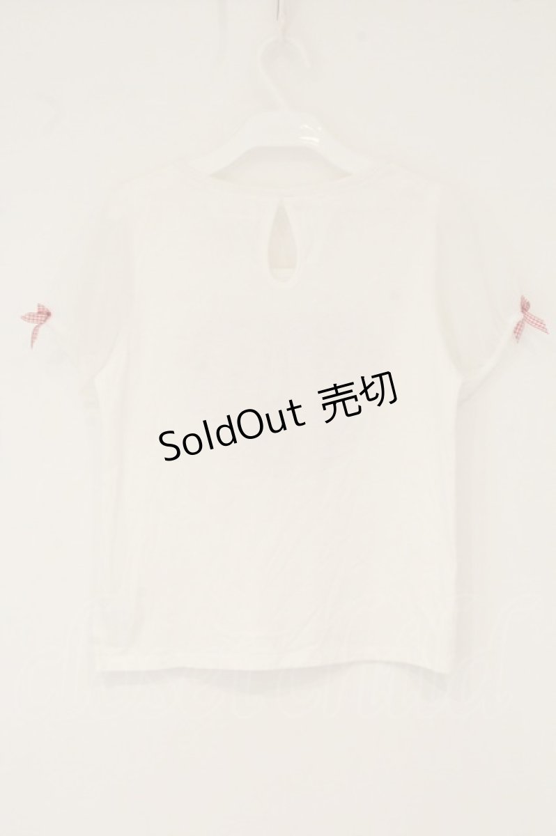 画像4: LIZ LISA / ハートギンガムパフTシャツ  シロ×アカ O-26-07-28-014-LO-TO-IG-OS (4)