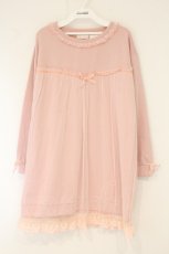 画像1: LIZ LISA / チュールレースアップ裏毛ワンピース  ピンク O-26-07-28-003-LO-OP-IG-OS (1)